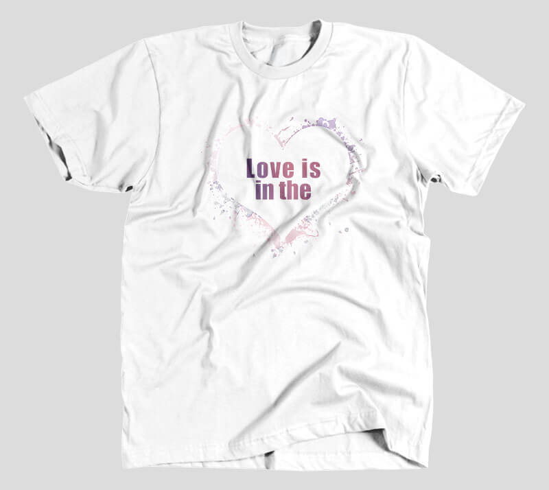 Love is in the Heart Silhouette - White tee