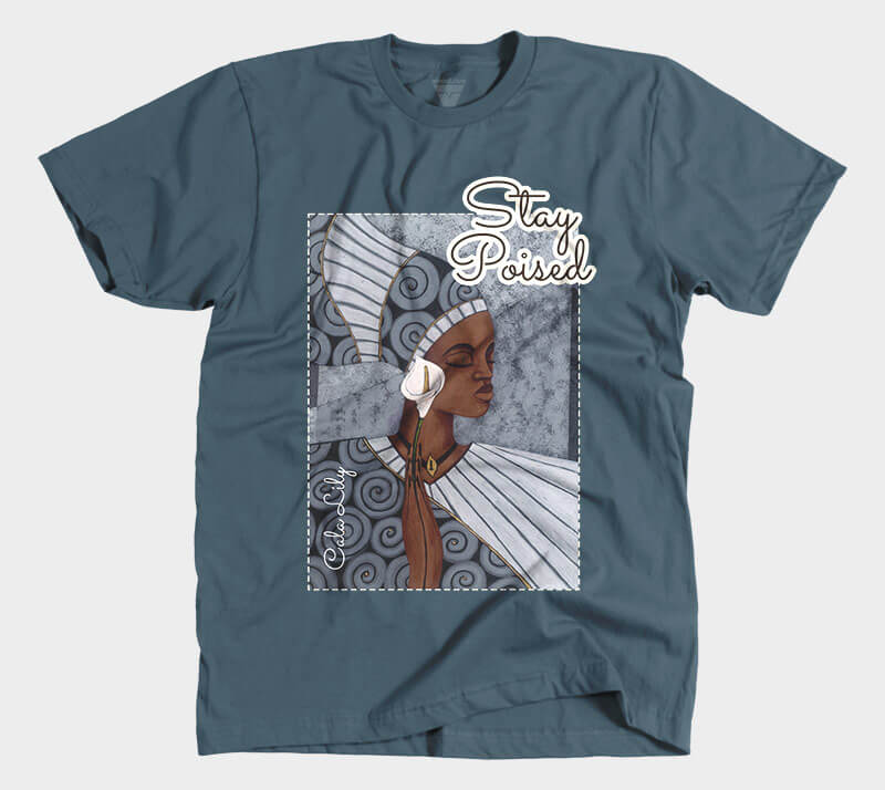 Stay Poised - Indigo tee