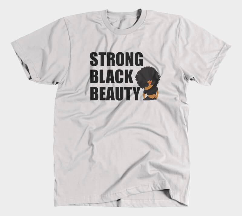 Strong Black Beauty - Heather Grey Tee.