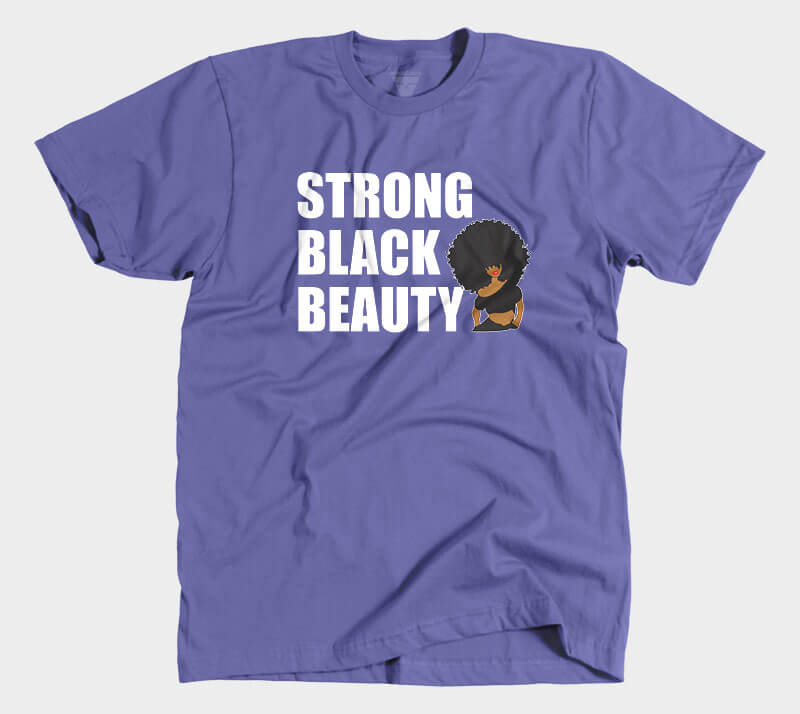 Strong Black Beauty - Purple Tee.