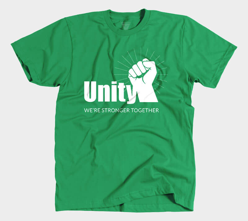 Unity We're Stronger Together - Kelly Green Tee.