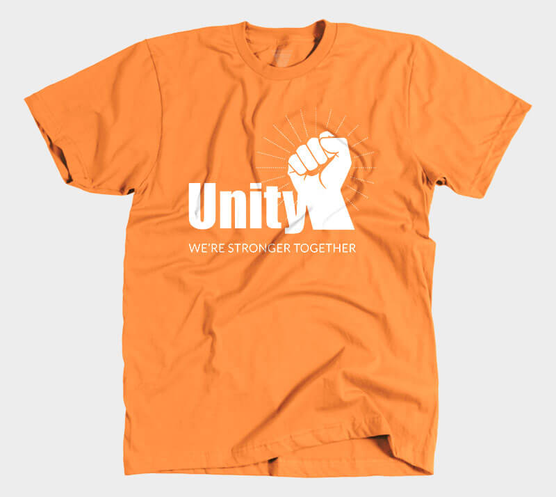 Unity We're Stronger Together - Orange Tee.